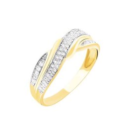 Bague Bandeau Or Jaune Oxyde De Zirconium