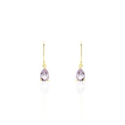 Boucles D'oreilles Pendantes Kalyne Or Jaune Amethyste