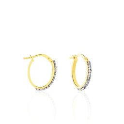 Créoles Sandrine Or Jaune Strass