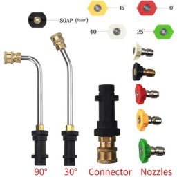 Adaptateur de odorde nettoyeur haute pression baguette d'extension résistante lance avec 5 buses