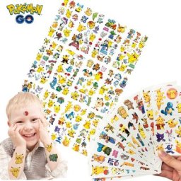 Autocollants de tatouage Pokemon Pikachu étiquette étanche Kawaii drôle de dessin animé cadeaux