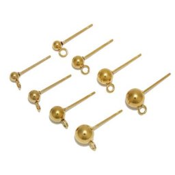 Boucles d'oreilles en acier inoxydable couleur or 20 pièces 3 4 5 6mm avec anneaux de saut