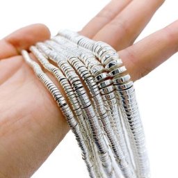 Pièces rondes plates couleur argent 3/4/6/8mm perles en pierre hématite naturelle pour la