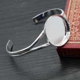 Bracelet de Base plaqué argent 25mm haute qualité blanc résultats plateau réglage de la