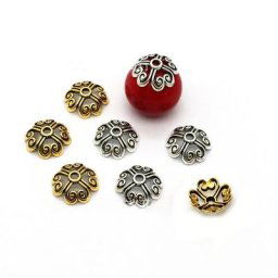Mélange de perles Vintage 8mm 30 à 50 pièces/lot fleur creuse bouchons de perles accessoires