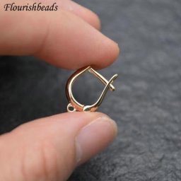 Crochets de boucle d'oreille plaqués or véritable sans dégrad accessoires de bijoux prix de gros