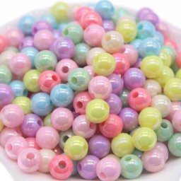 Breloques AB rondes en acrylique de couleur bonbon perles d'espacement pour la fabrication de