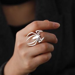 Cazador-Bagues punk en acier inoxydable pour hommes et femmes matiques Big Spider bijoux de