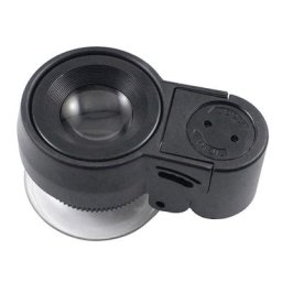 Mini loupe de poche 45X avec 2 lumières LED blanches et 1 lumière UV pour la livraison directe