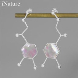 INATURE-Boucles d'oreilles à tige polygone géométrique pour femme bijoux d'amour argent regardé