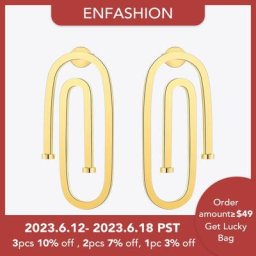 Enfashion-Boucles d'oreilles pendantes en acier inoxydable pour femmes bijoux géométriques petit