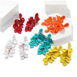 Boucles d'oreilles à Clip pour femmes nouveau Design motif pétale Vintage bijoux de fête de