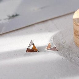 Boucles d'oreilles géométriques coréennes en bois Mars Dripping Triangle pour femmes bijoux de