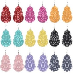 Boucles d'Oreilles sulfà Motif Amissié pour Femme Bijoux Vintage en Forme de Goutte Géométrique en