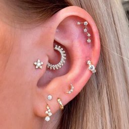 Petites boucles d'oreilles Piercing pour femmes 1 pièce Zircon étoile oreille Tragus Cartilage