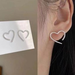 Boucles d'oreilles Vintage en forme de cœur pour femmes 1 paire en métal creux géométrique