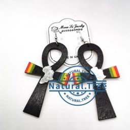 Boucles d'oreilles en bois Ankh Afrique 2020