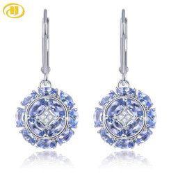Boucles d'oreilles en argent Sterling S925 pour femmes bijoux fins classiques en pierre précieuse