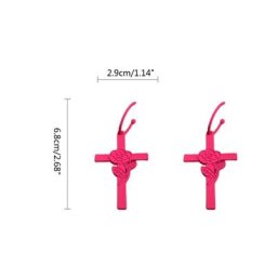 Boucles d'oreilles gothiques pour croix pendentif creux Rose fleur rouge mode cadeau exquis