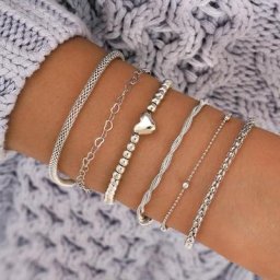 DIEZI-Bracelet Vintage Multicouche en Argent avec Perles en Forme de Cœur Ensemble de Bracelets