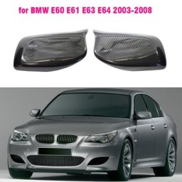 Couvercle de Rétroviseur en Fibre de Carbone/Noir pour BMW Série 5 E60 E61 E63 E64 2004-2008 520i