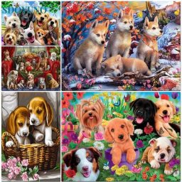 SDOYUNO – Kit de peinture à l'huile par numéros de chien Animal coloriage peint à la main par