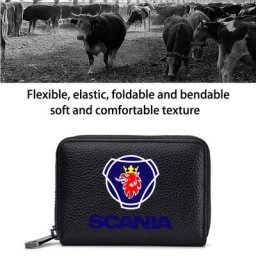 Portefeuille en cuir véritable planificateur de pilote porte-cartes de visite Scania K250 K280