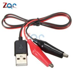 Pince de Test crocodile double 4MM connecteur mâle USB adaptateur d'alimentation fil