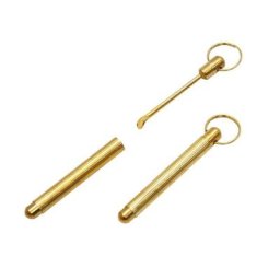 Cuillère à priser en métal doré 5 pièces sniffer siciter poudre hoover tuyau pelle