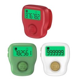 Compteur numérique de doigt électronique à LED E5BE 6 Tasbih anneau de poche claqueur de tour