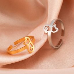 Cazador-Bagues Chat Amimal Mignon pour Femmes et Bol Jolies Bagues Chaton Bijoux en Acier