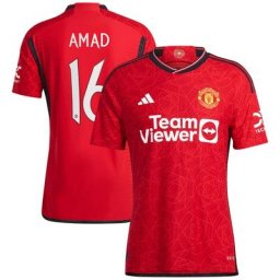 Maillot Manchester United Cup adidas Home Authentic 2023-24 avec flocage Amad 16