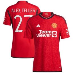 Maillot Manchester United Cup adidas Home Authentic 2023-24 avec flocage Alex Telles 27