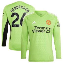 Maillot de gardien de but Manchester United Domicile 2023-24 avec flocage Henderson 26