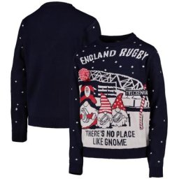 Pull de Noël No Place Like Gnome England Rugby - Enfants