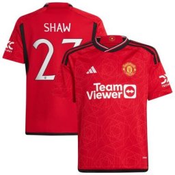 Manchester United Cup adidas Home Shirt 2023-24 - Kids with Shaw 23 printing