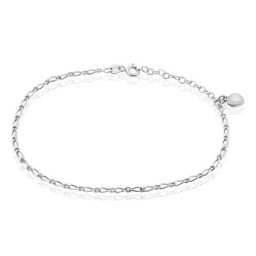 Chaîne De Cheville Laurelyn Maille Alternee 1/1 Argent Blanc