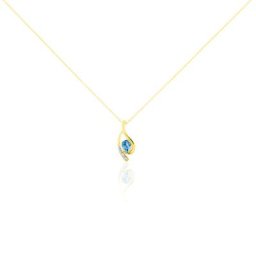 Collier Or Jaune Sagesse Topaze Oxydes De Zirconium