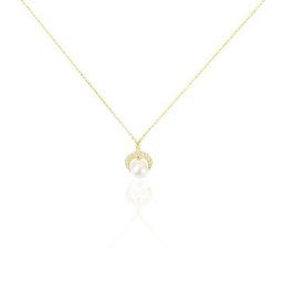 Collier Aloys Or Jaune Perle De Culture Et Oxyde De Zirconium
