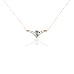 Collier Or Rose Gaelle Topaze Oxydes De Zirconium