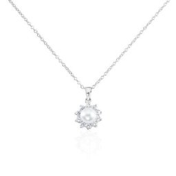 Collier Argent Blanc Cheri Perle De Culture Oxydes De Zirconium