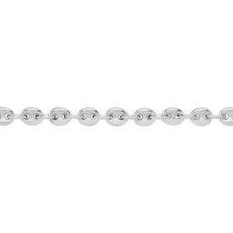 Collier Carrus Maille Grain De Cafe Argent Blanc
