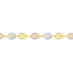 Collier Dami Maille Grain De Cafe Or Tricolore