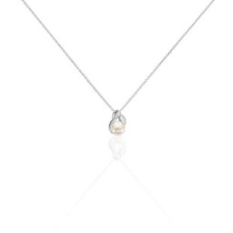 Collier Mesmin Argent Blanc Perle De Culture Et Oxyde De Zirconium
