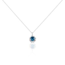 Collier Argent Blanc Clover Verre Oxydes De Zirconium