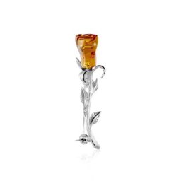 Broche Argent Blanc Jorane Ambre