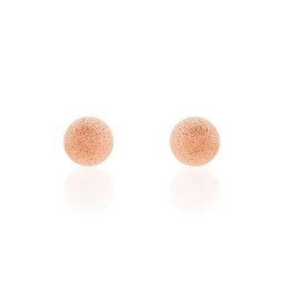 Boucles D'oreilles Puces Fidelia Boule Sablee Or Rose