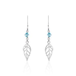Boucles D'oreilles Pendantes Angelika Argent Blanc Pierre De Synthese