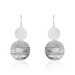 Boucles D'oreilles Pendantes Acier Blanc Stellaire