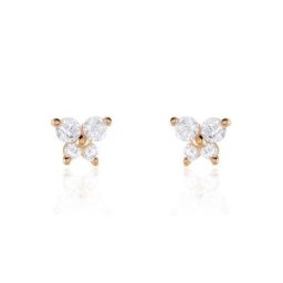 Boucles D'oreilles Puces Or Rose Oxydes De Zirconium